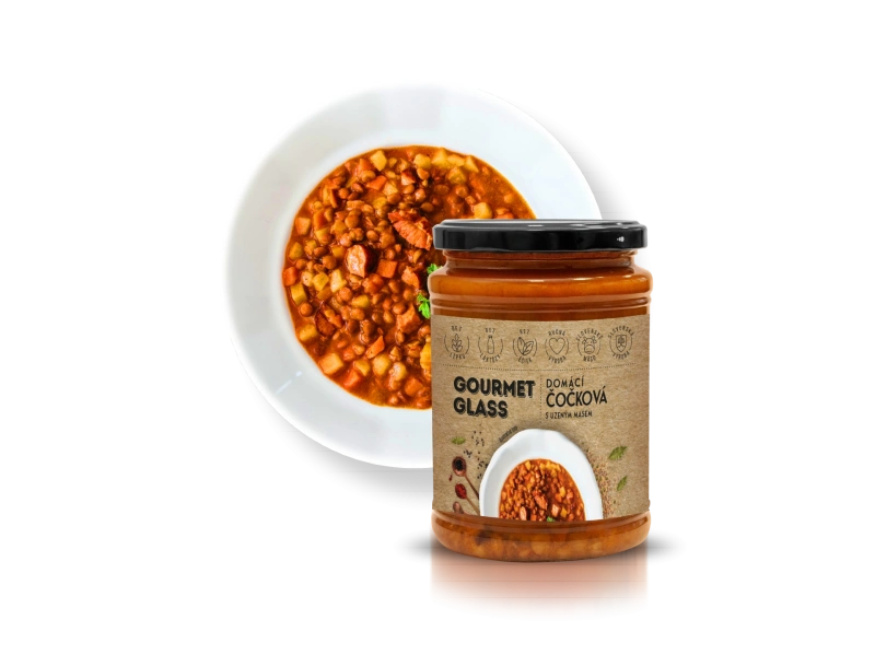 Domácí Čočková polévka s uzeným masem 600g