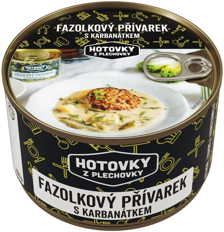 Fazolkový přívarek s karbanátkem