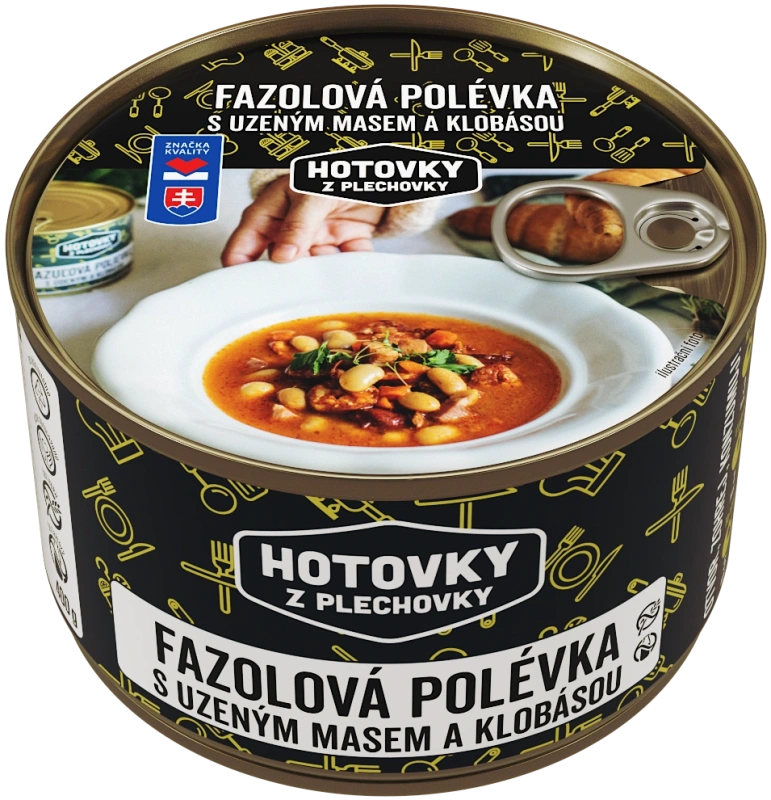 Fazolová polévka s uzeným masem a klobásou